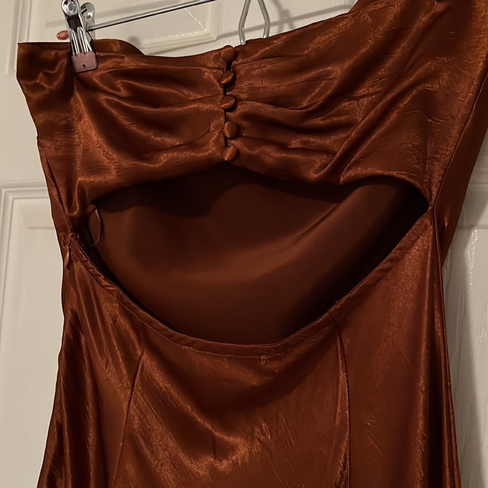 Ruby & Jenna Strapless Satin Dress